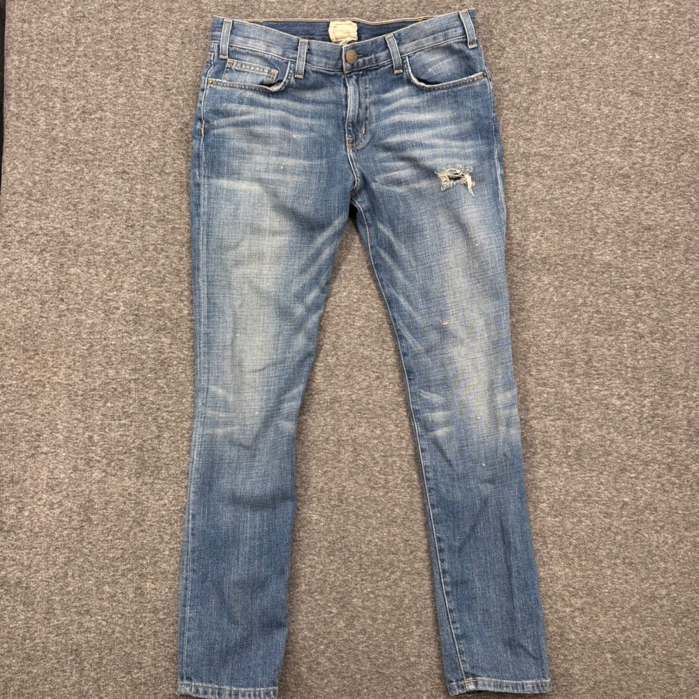 Current Elliott Super Slouchy Skinny Jeans 28 Super Love Destroy Paint Mens